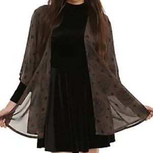HOT TOPIC Harry Potter Hogwarts Crest Print Chiffon Kimono 3X